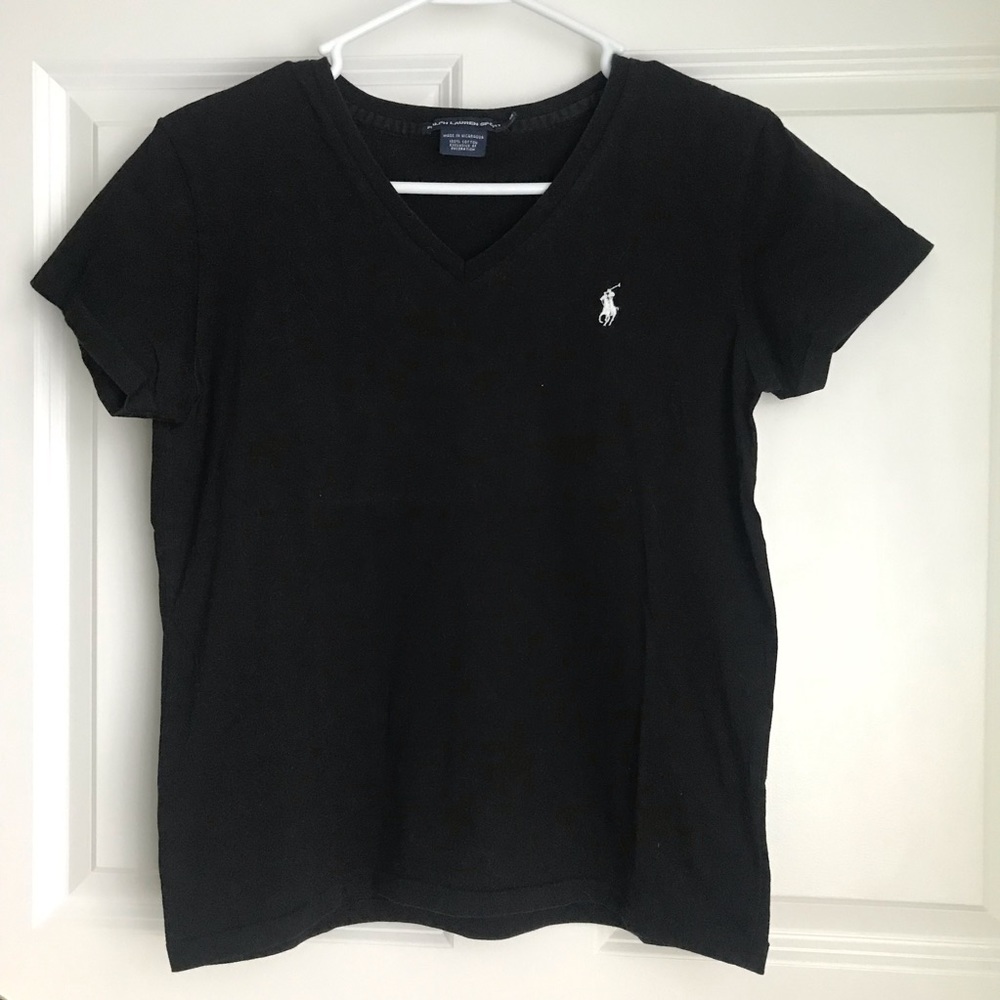 Ralph Lauren Sport Black Short Sleeves V Neck